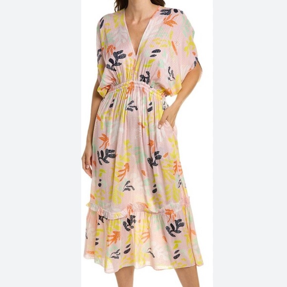 Lemlem NWT size Large Reef‎ Plunge neck maxi dress - Picture 1 of 12